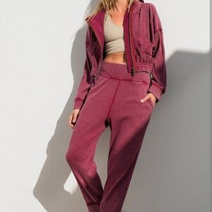 Free People Movement Time Out Set Cropped Zip Hoodie & Joggers